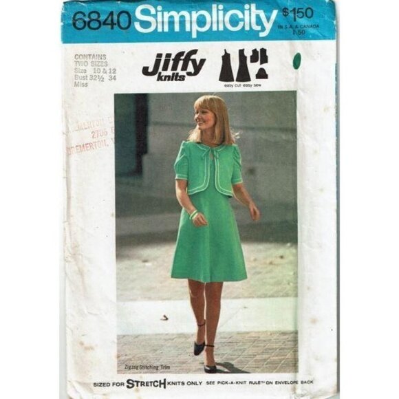 Simplicity Sewing Pattern 6840 Miss Pullover Dress - Picture 1 of 2